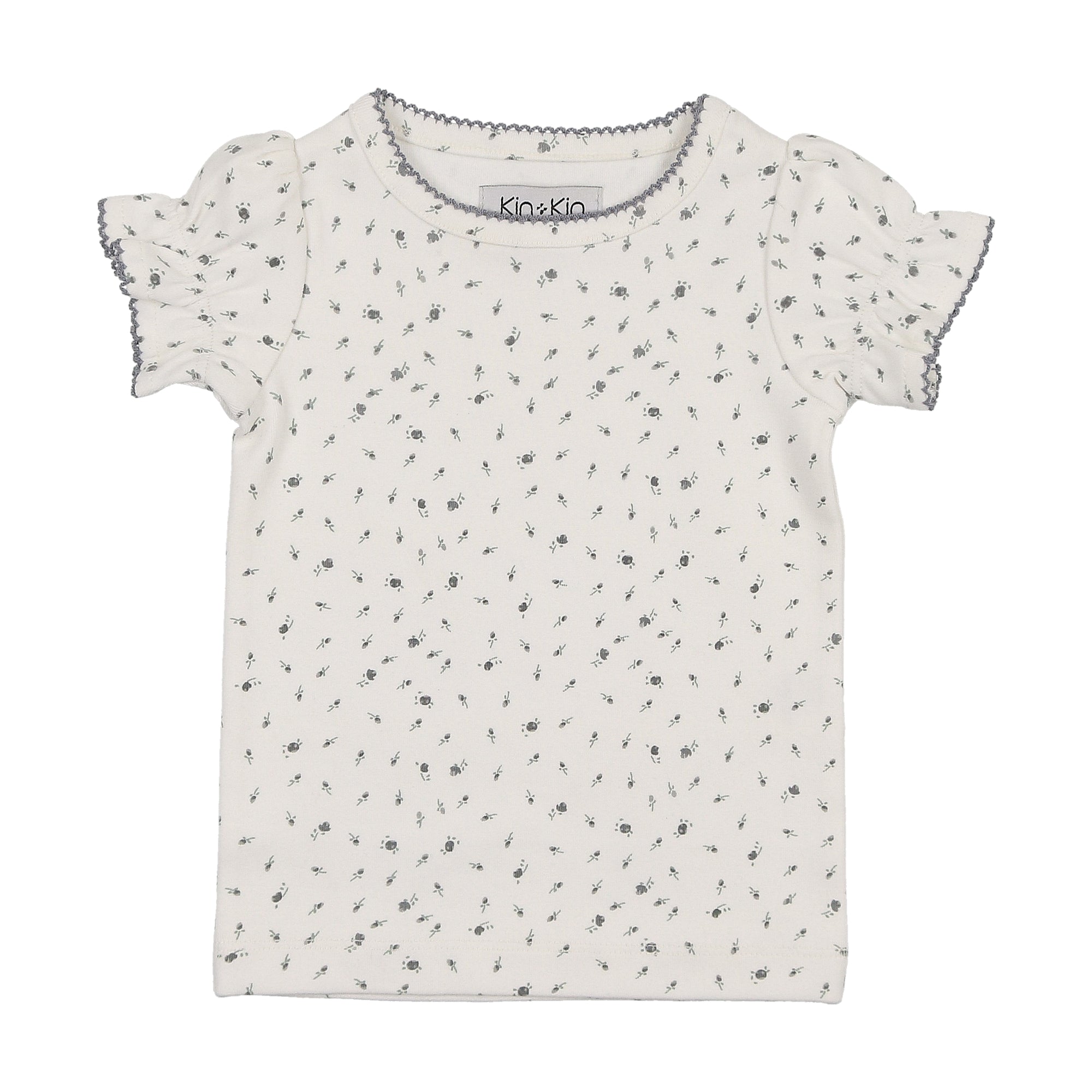 K210 KIN KIN CAMISETA DE MANGA CORTA AZUL FLORAL
