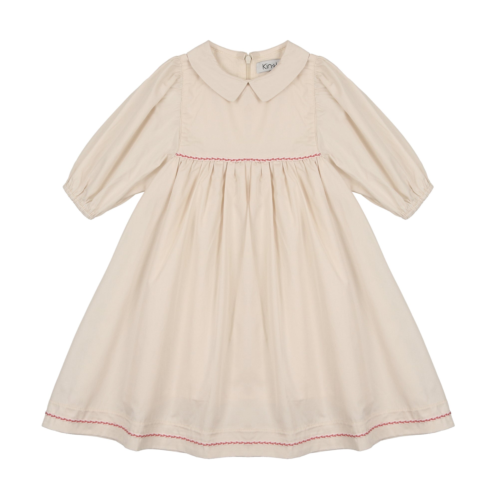 K263 Kin kin Vestido de manga larga con cuello Peter Pan