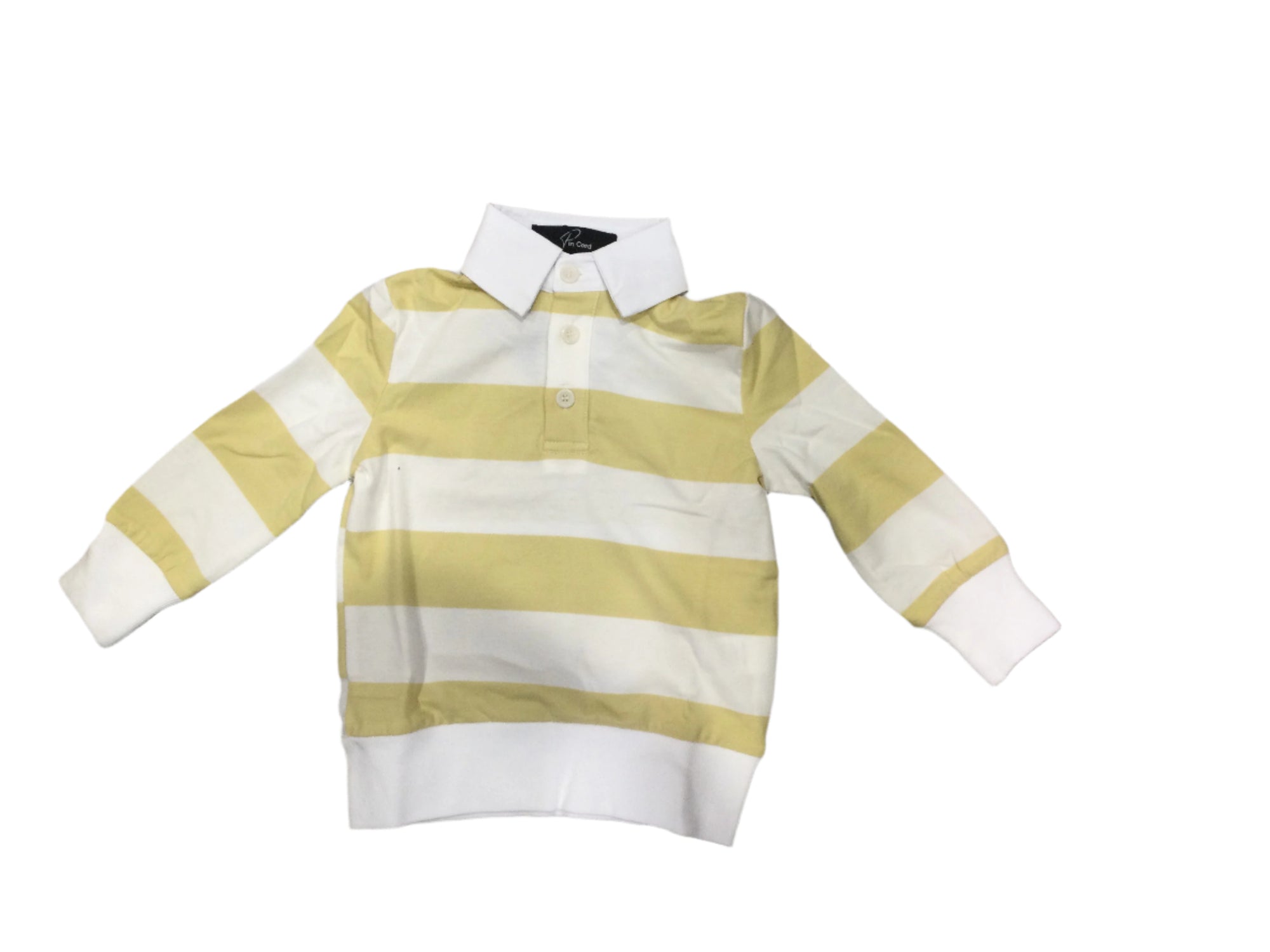RRC224 POLO DE RAYAS VERANO MOSTAZA CON CORDÓN DE PIN