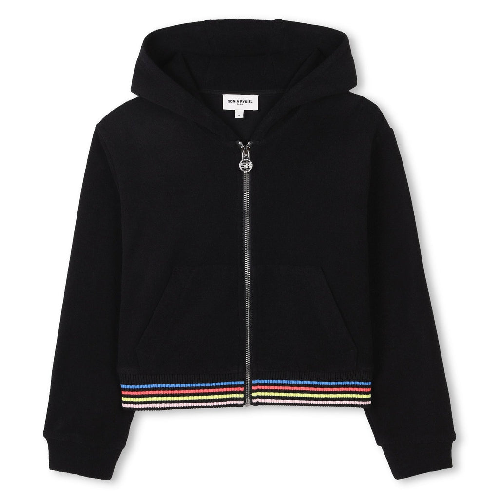 Sudadera con capucha y cremallera de toalla de felpa de SONIA RYKIEL