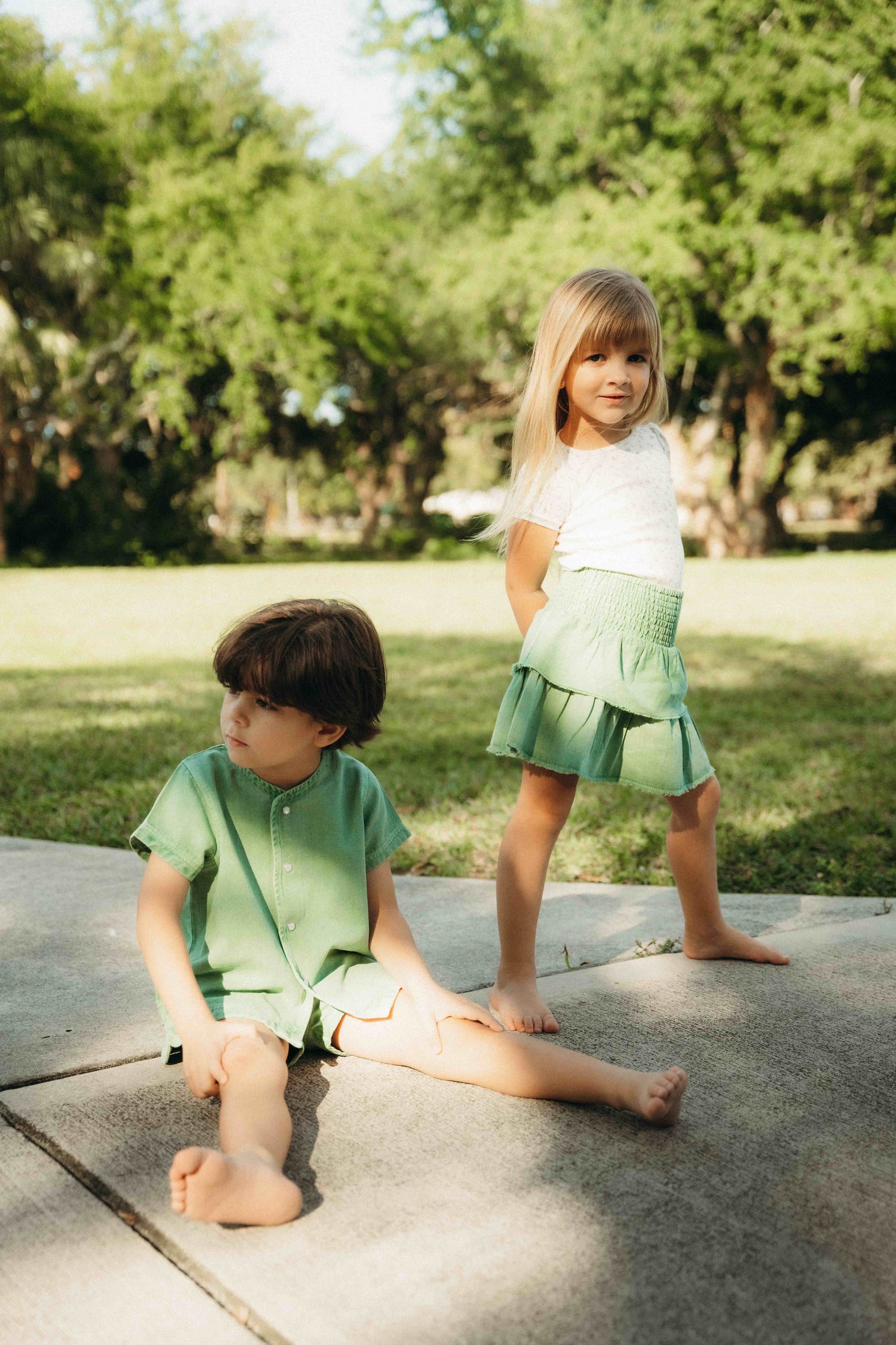 F270 FARREN + ME CAMISA VAQUERA CON BOLSILLO LAVADO VERDE