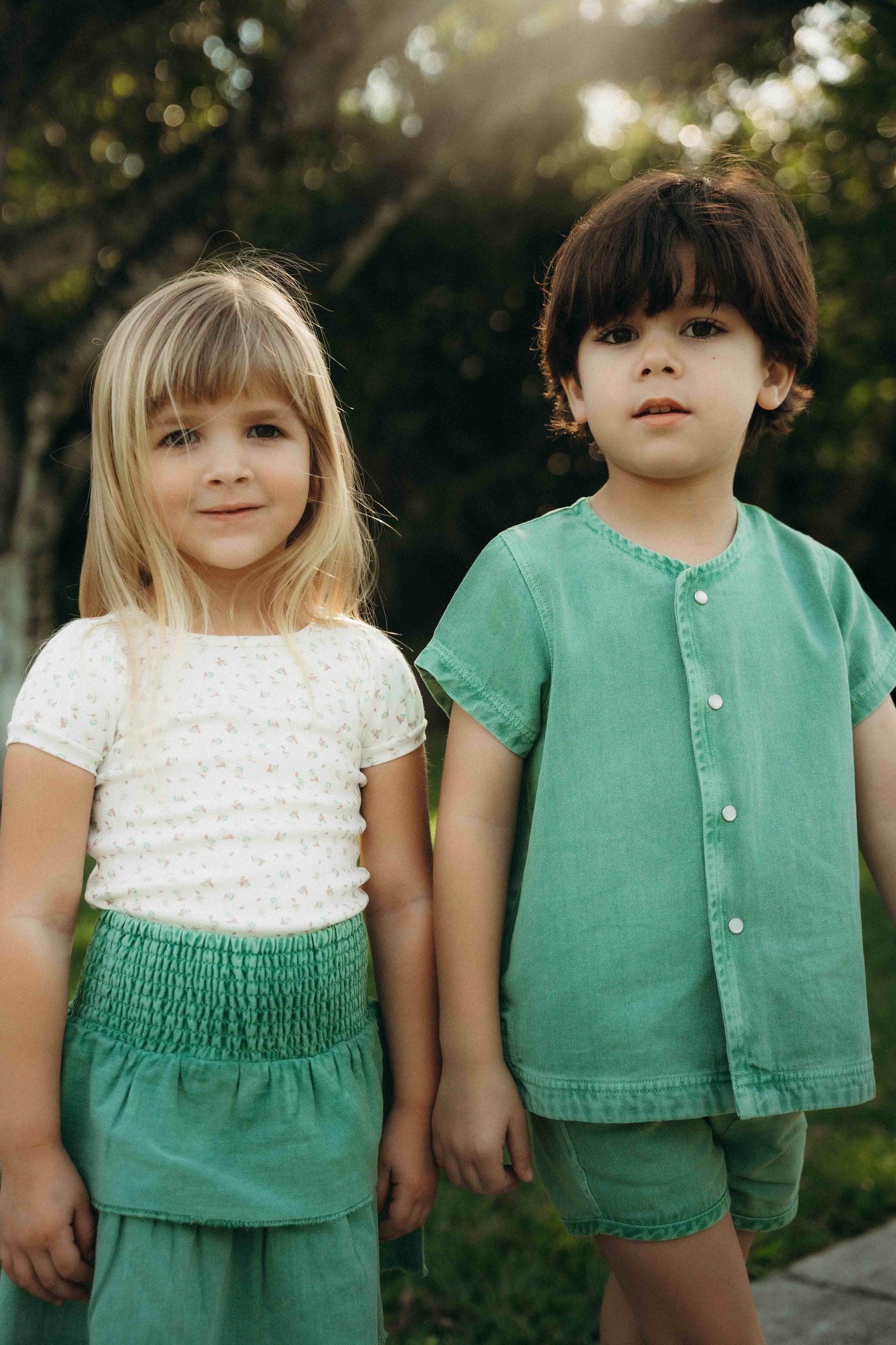 F270 FARREN + ME CAMISA VAQUERA CON BOLSILLO LAVADO VERDE
