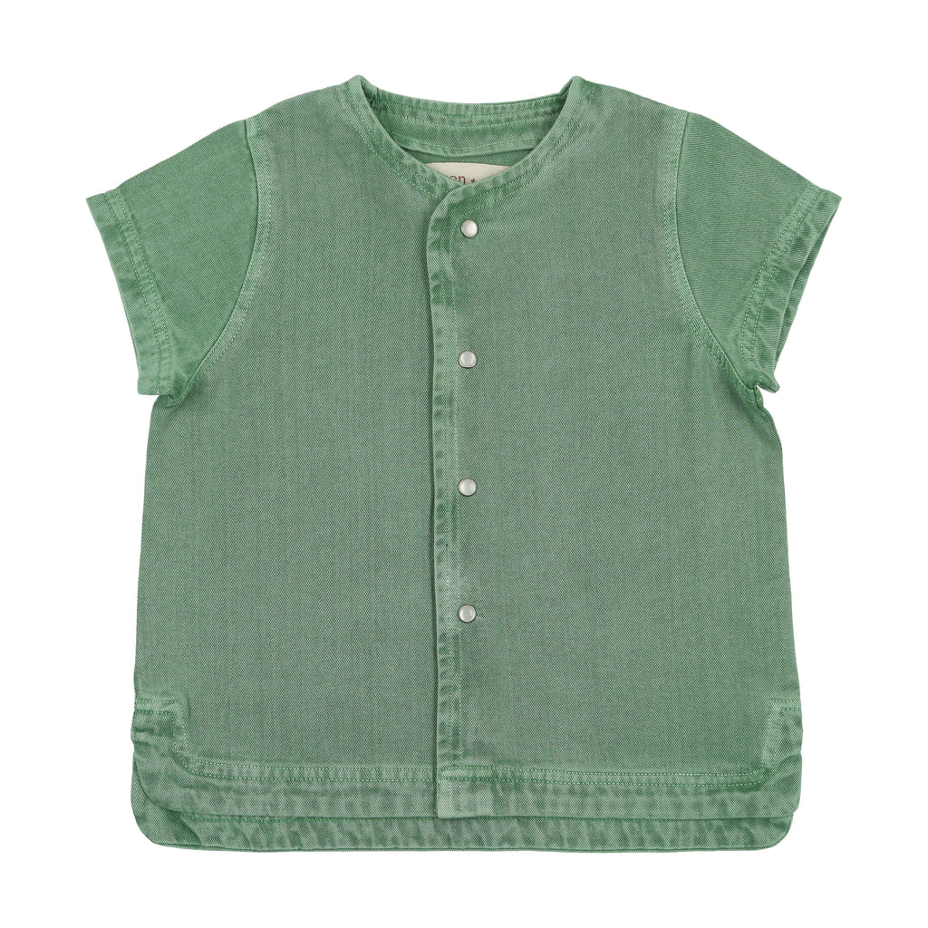 F270 FARREN + ME CAMISA VAQUERA CON BOLSILLO LAVADO VERDE