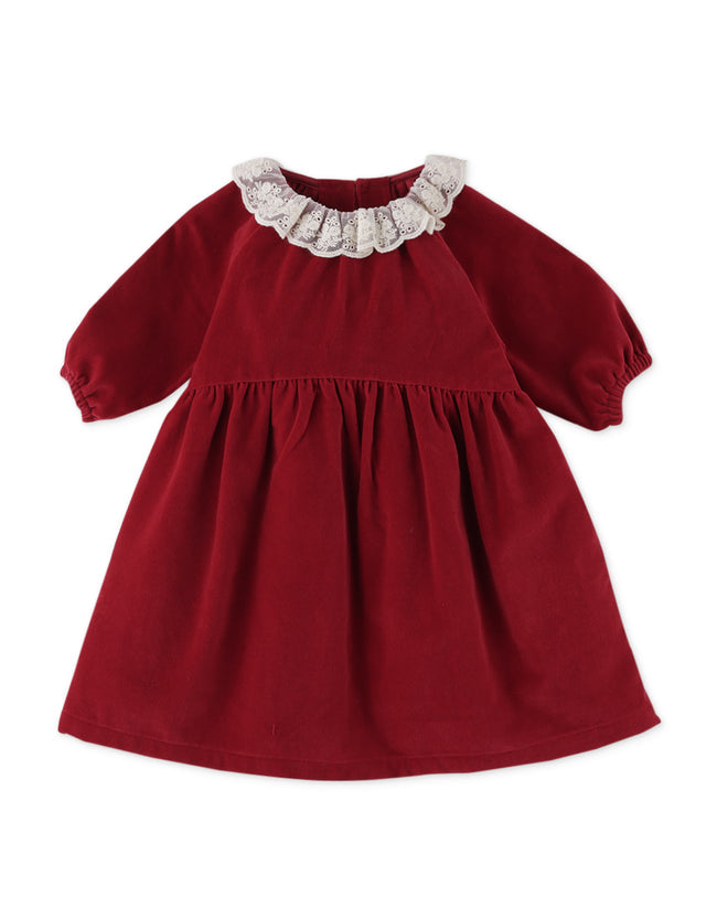Vestido rojo de terciopelo con estampado de jengibre