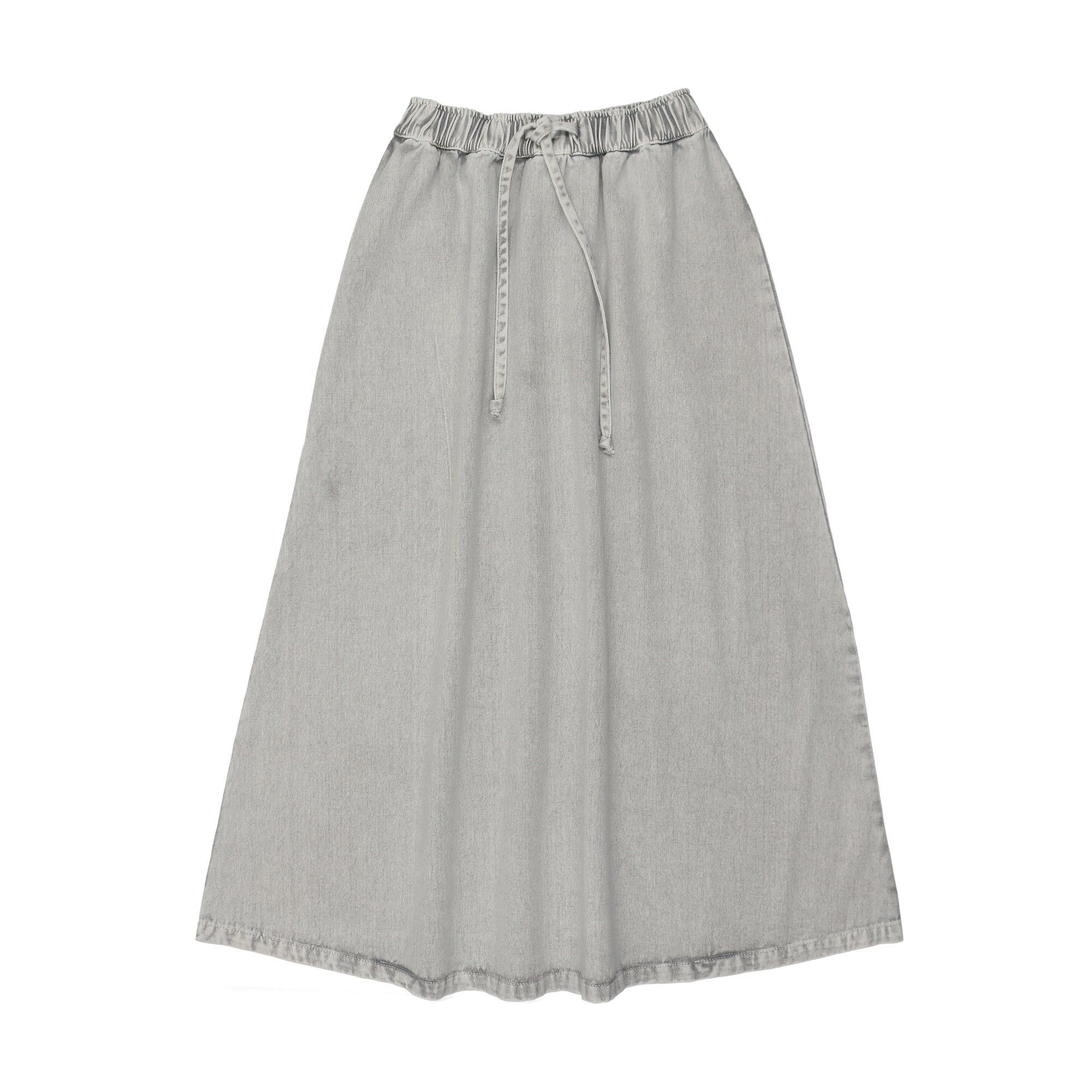 K200 KIN KIN FALDA LARGA DE VAQUERO AZUL GRIS CON CORDÓN