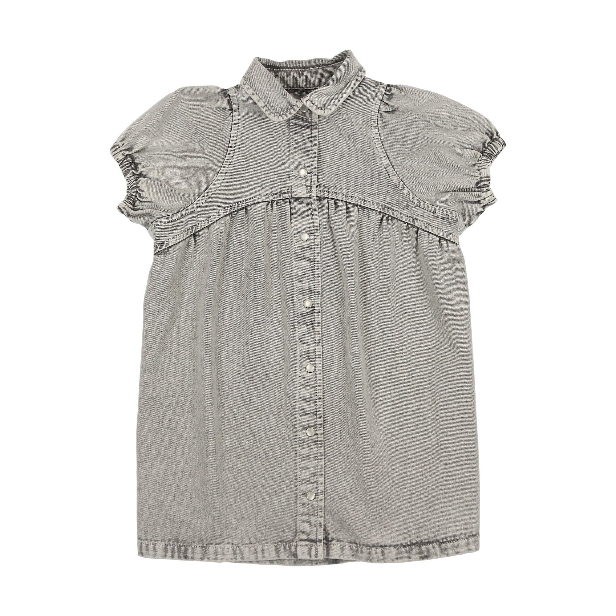 K203 KIN KIN VESTIDO CAMISA VAQUERO AZUL GRIS