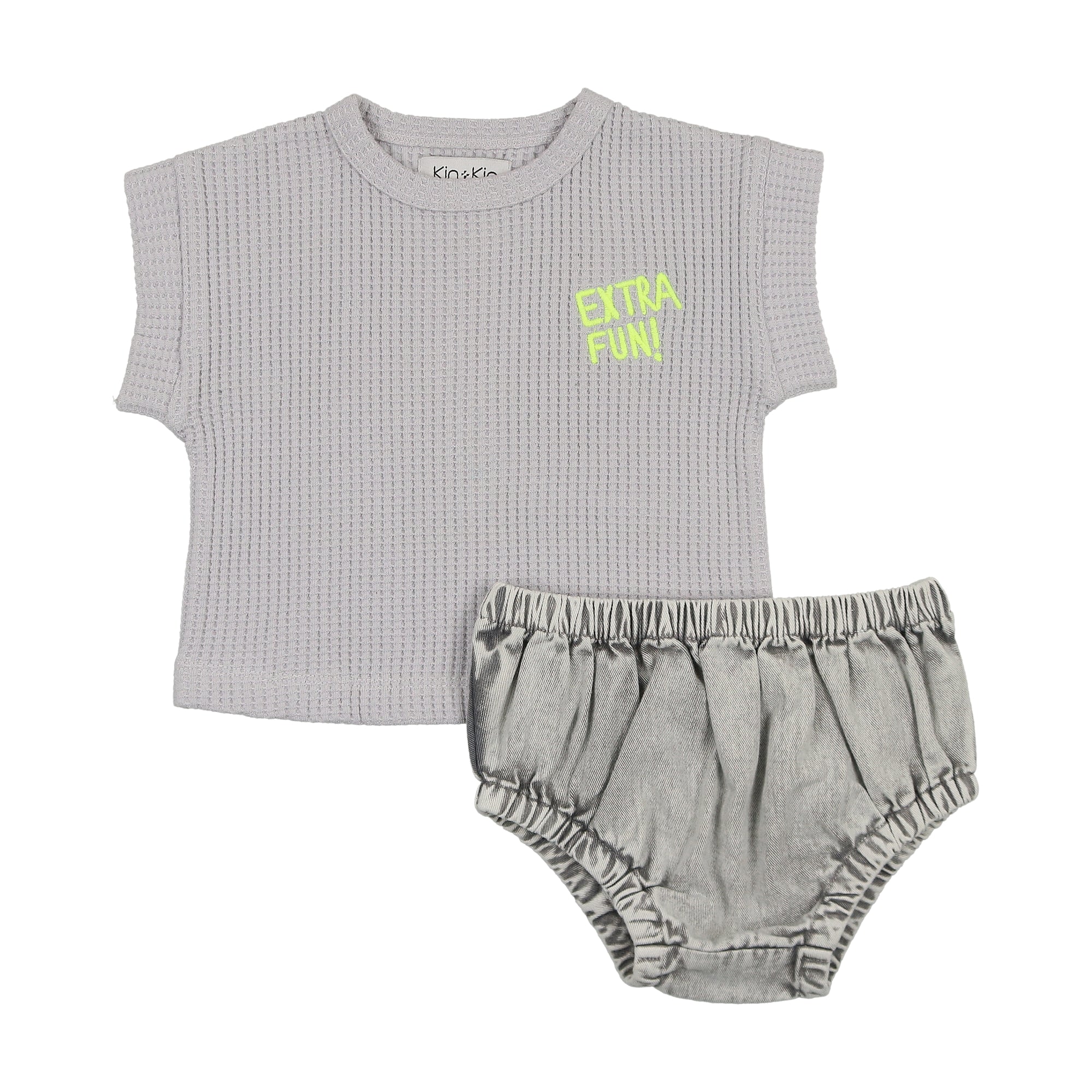 K214 KIN KIN CONJUNTO DE CAMISETA Y PANTALÓN CALZONCILLO PARA BEBÉ NIÑO