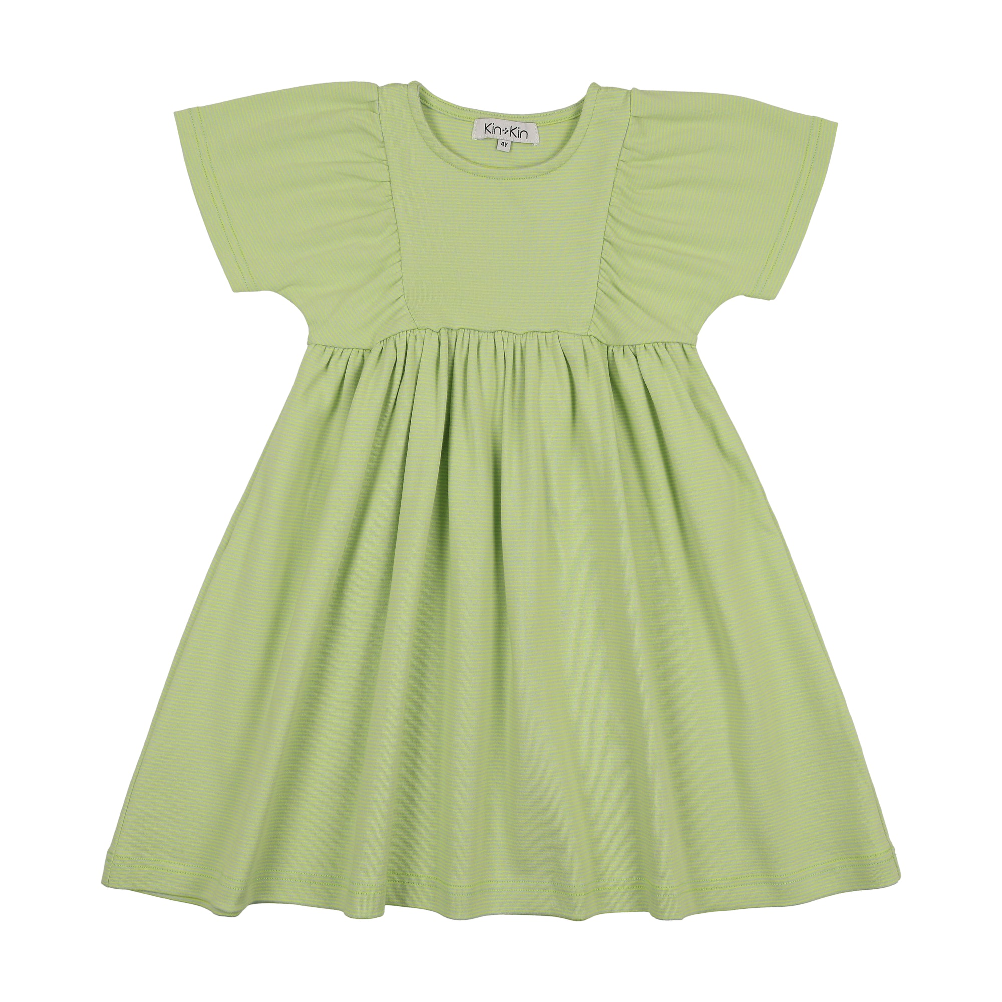 VESTIDO DE MANGA CORTA A RAYAS KIN KIN VERDE