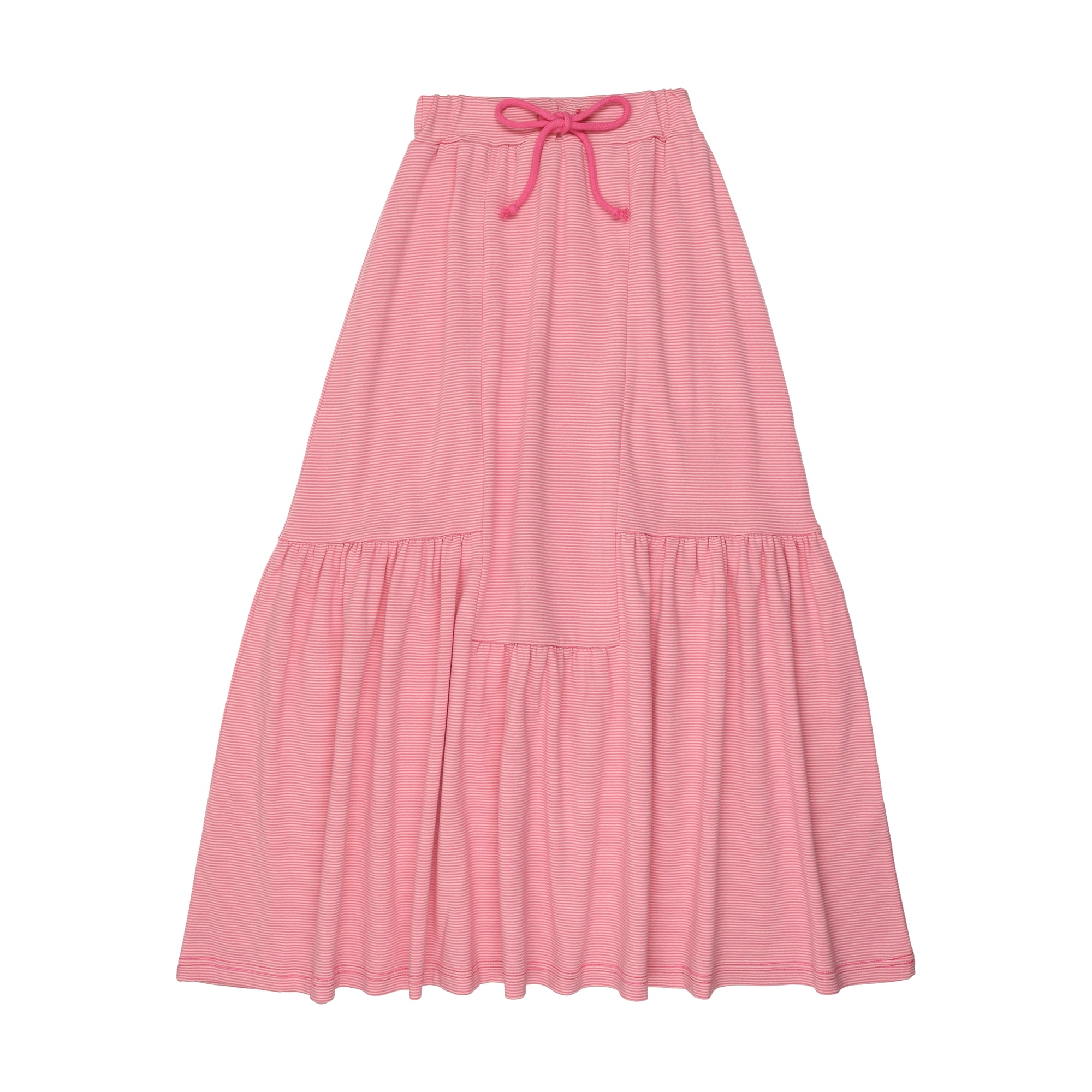 KIN KIN FALDA MIDI DE RAYAS ROSA FUERTE