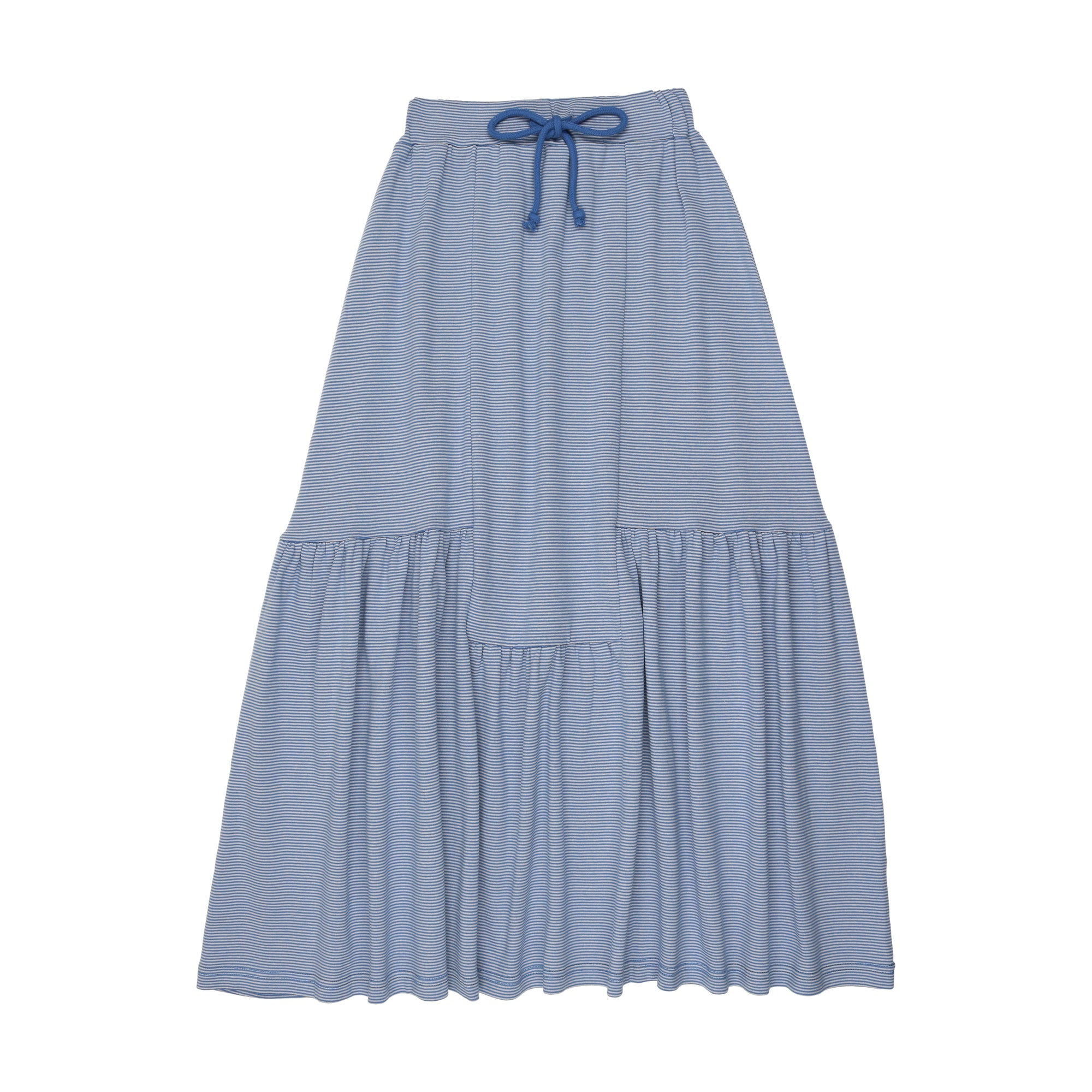 FALDA MIDI DE RAYAS AZULES KIN KIN