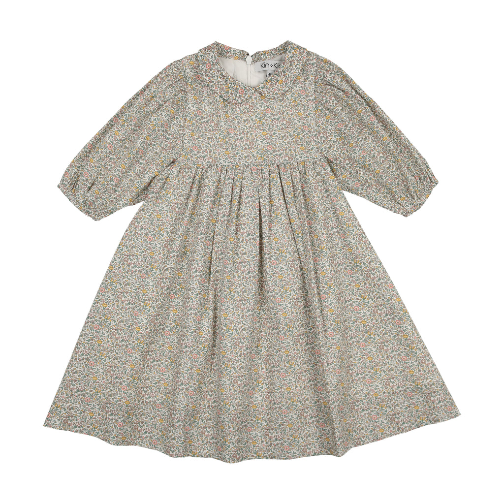 K263 Kin kin Vestido de manga larga con cuello Peter Pan