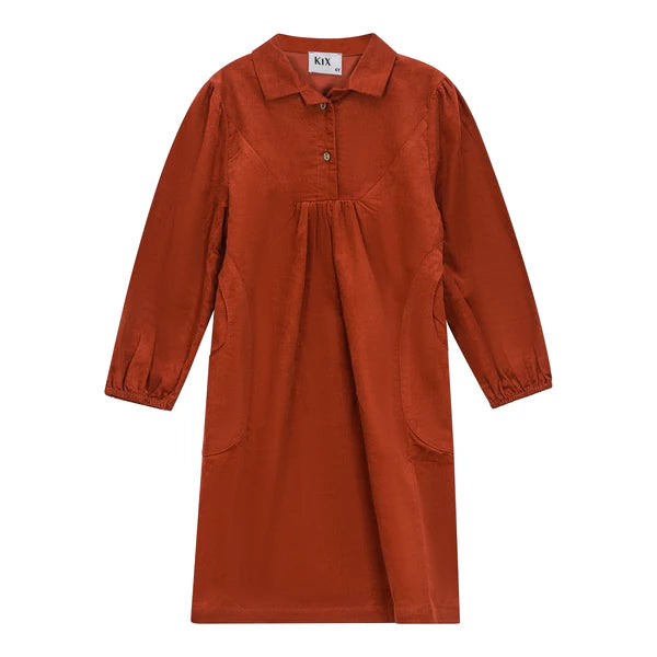 KIX CORDUROY DROPPED POCKET DRESS