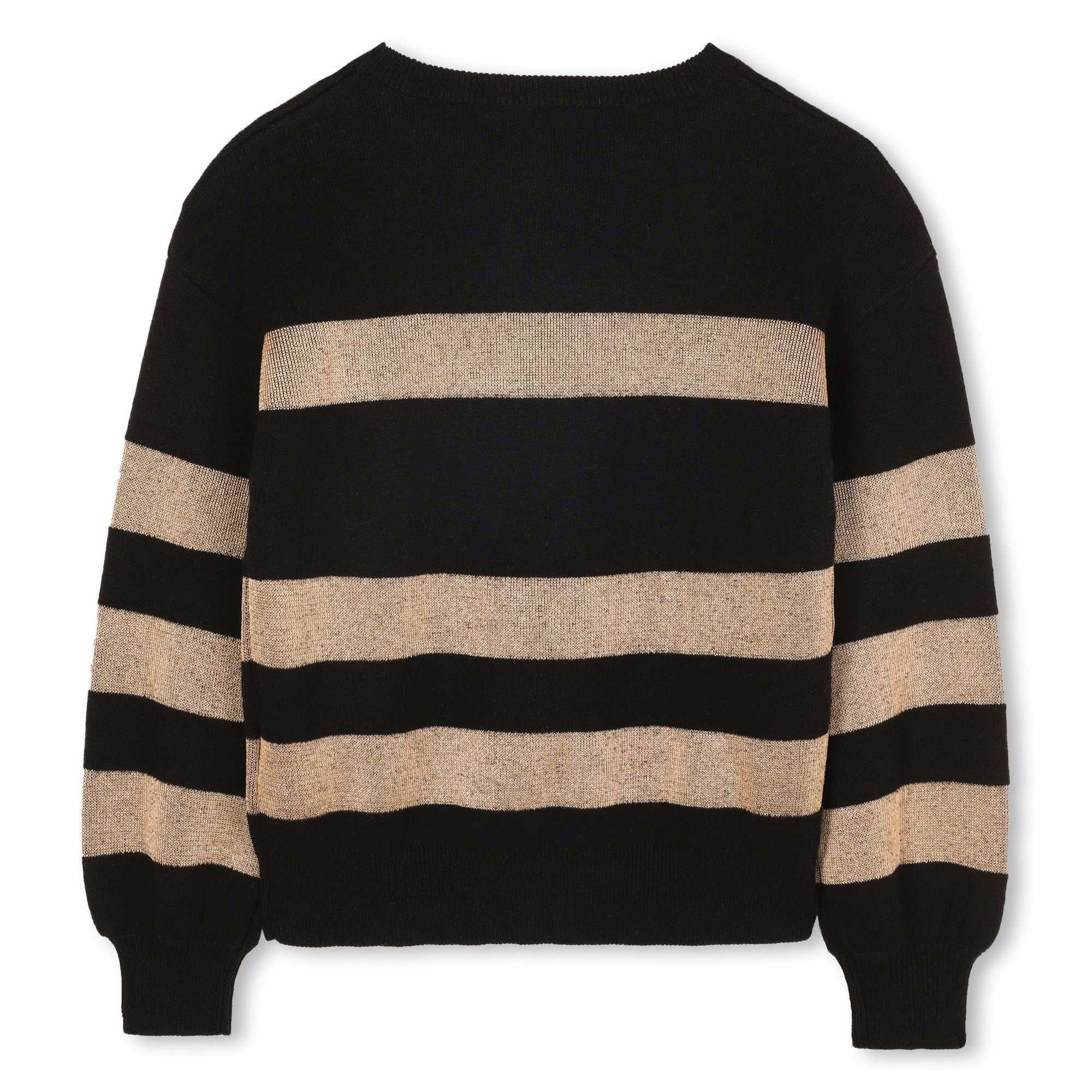 A00349 SONIA RYKIEL SUÉTER CON LOGO DE RAYAS DORADAS Y NEGRAS